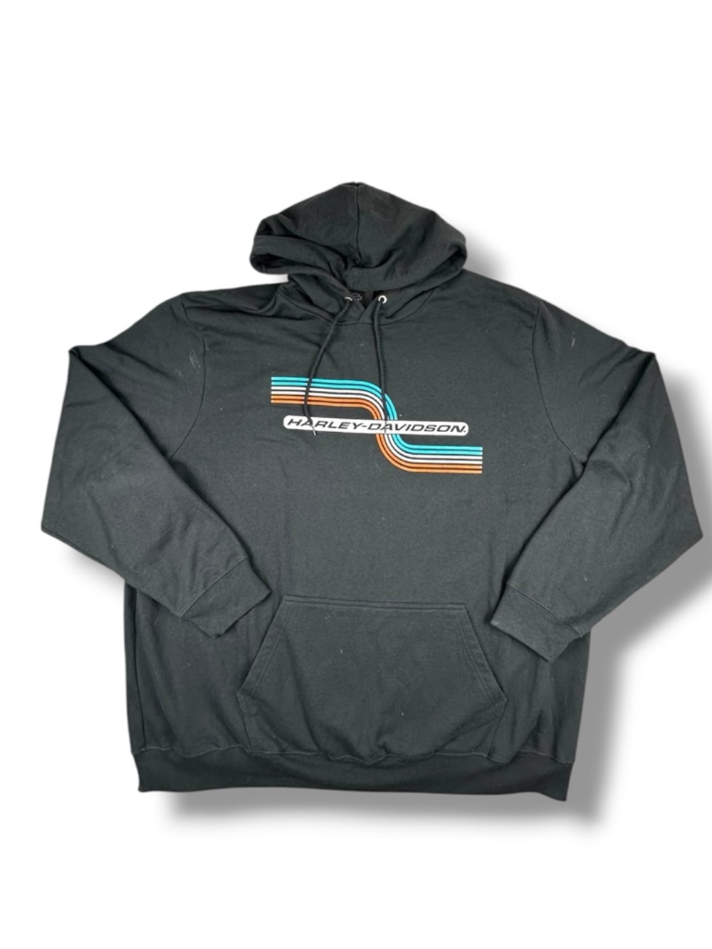 Harley-Davidson Men’s Wave Stripes Graphic Pullover Fleece Hoodie Black